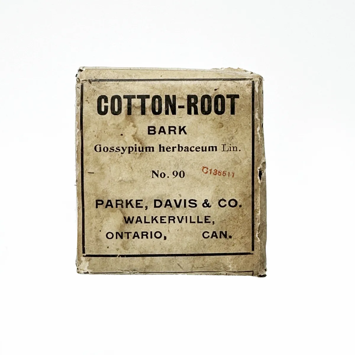 Vintage Cotton Root Herbal Medicine Packet with Contents