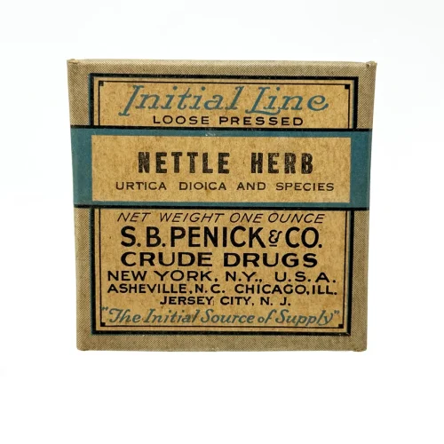 Antique Nettle Herb Herbal Medicine Box with Contents