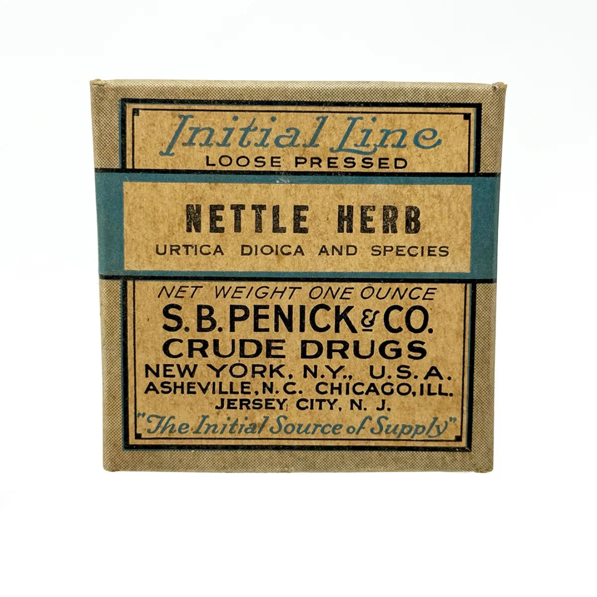 MS163 Antique Nettle Herb Herbal Medicine Box with Contents
