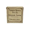 Antique Liverwort Leaves Herbal Medicine Box with Contents