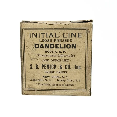 Vintage Dandelion Herbal Medicine Box with Contents
