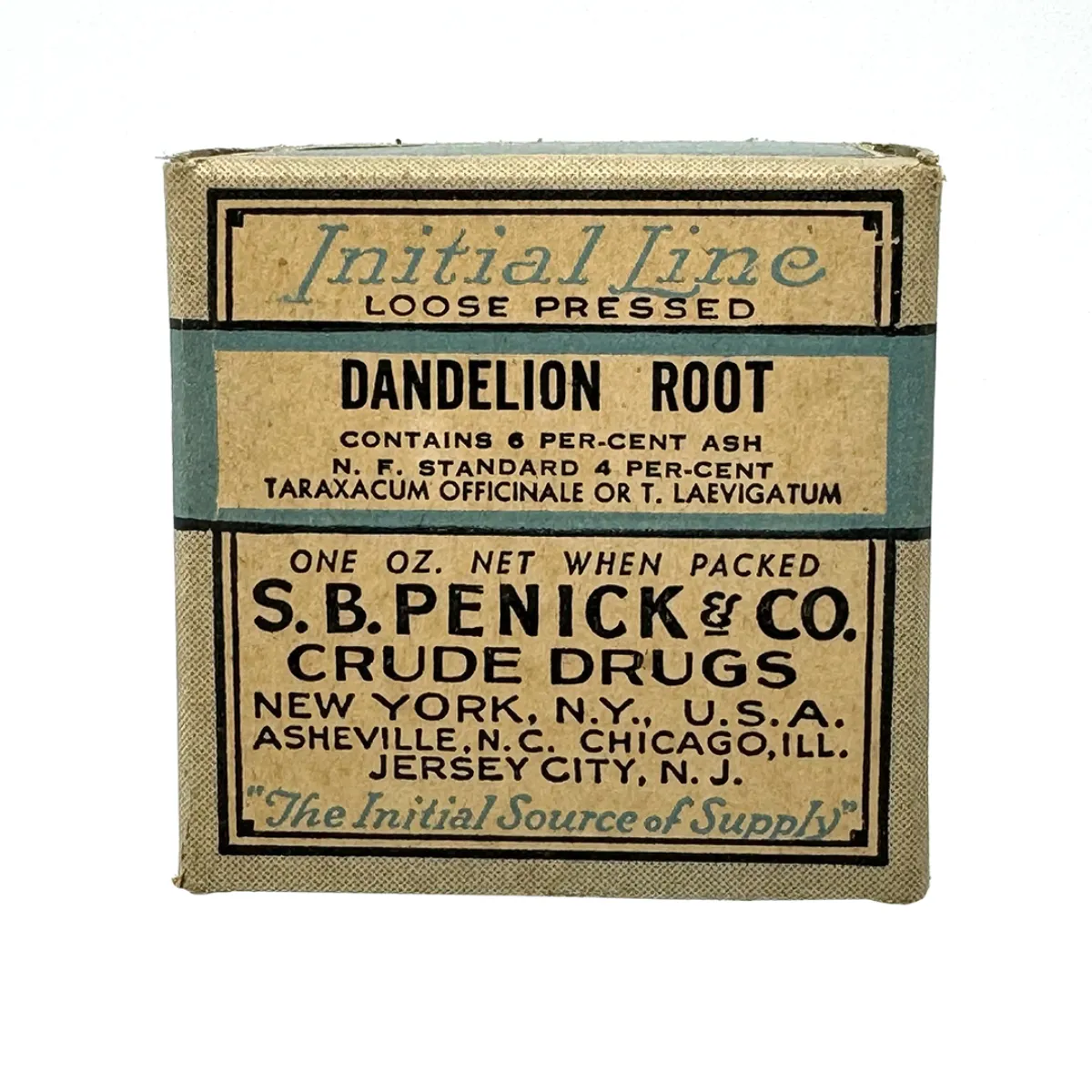Antique Dandelion Root Herbal Medicine Box with Contents