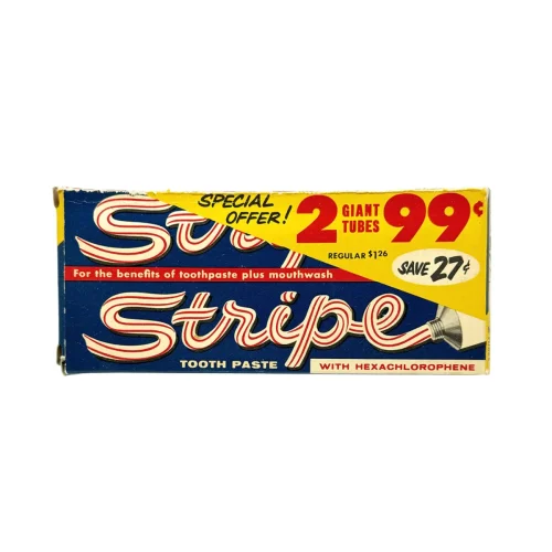Vintage Stripe Toothpaste Original Old Store Stock Toronto Made