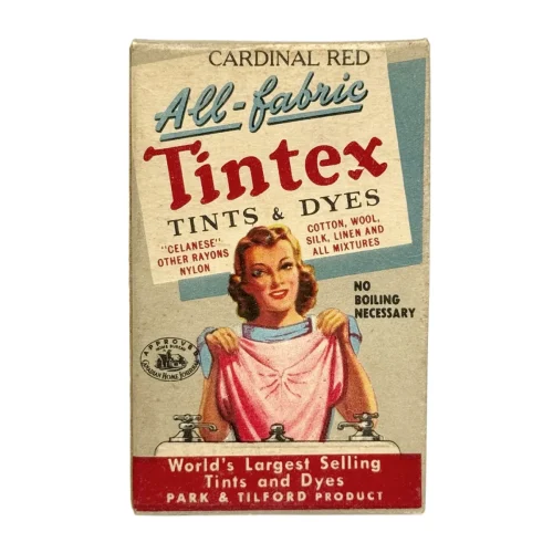 Vintage Tintex All-Fabric Tints & Dyes Old Store Stock Cardinal Red