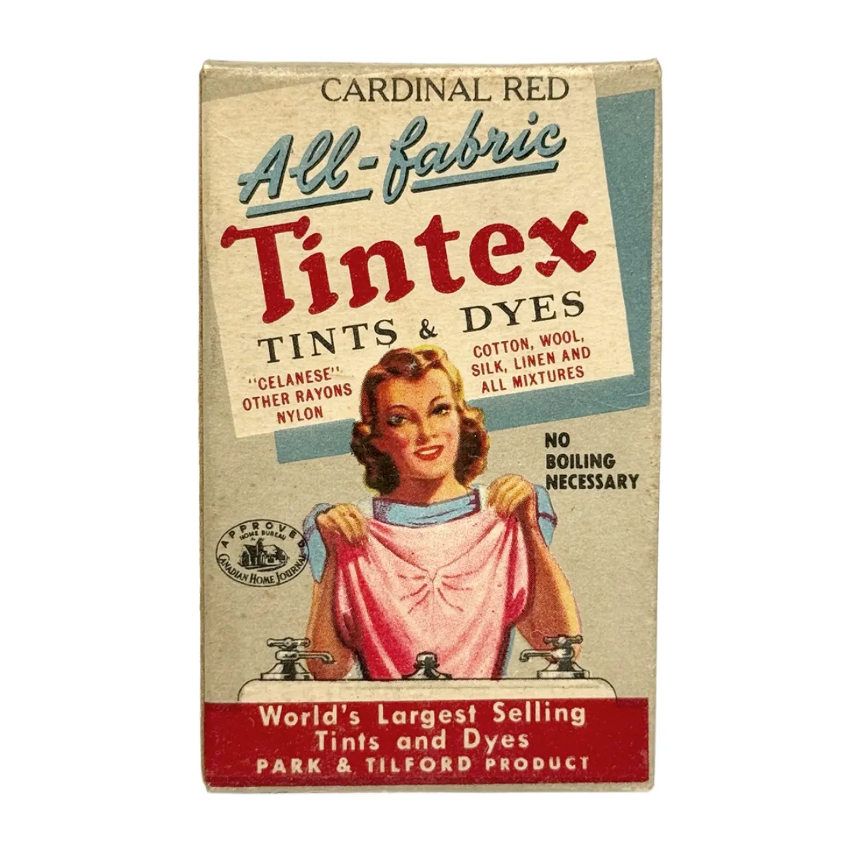 Vintage Tintex All-Fabric Tints & Dyes Old Store Stock Cardinal Red