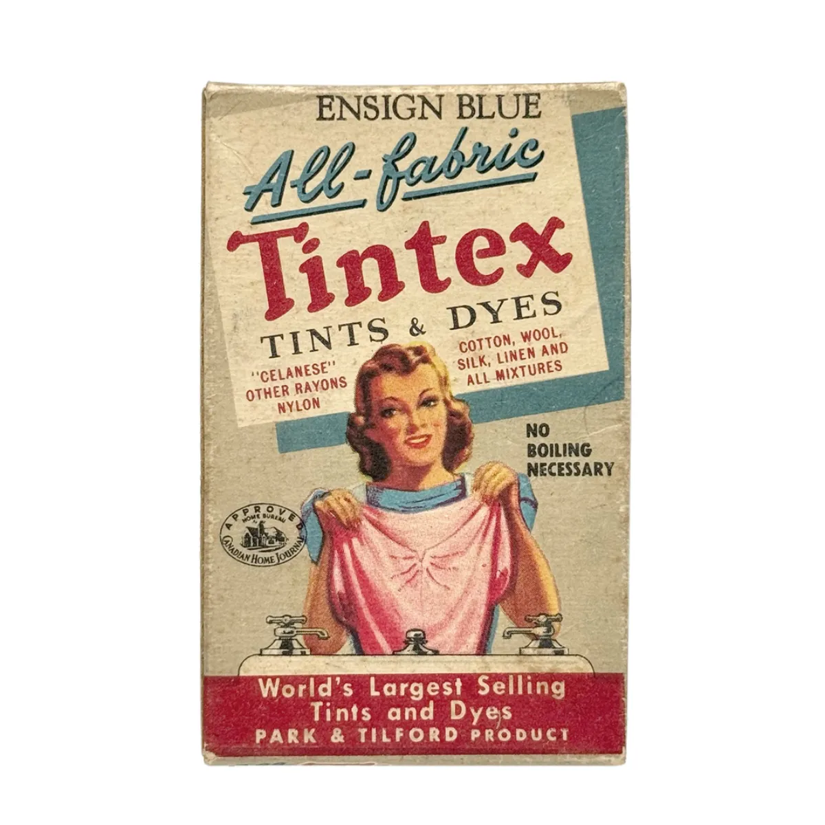 Vintage Tintex All-Fabric Tints & Dyes Old Store Stock Ensign Blue