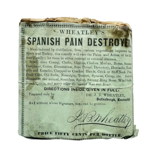 MS2321 1850s Full Unopened Case Wheatley’s Spanish Pain Destroyer Old-Store-Stock