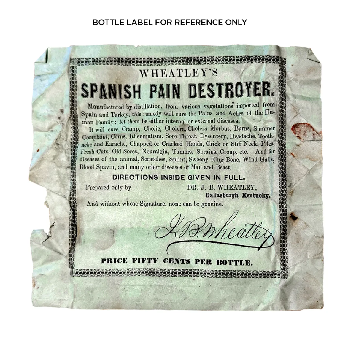1850s Full Unopened Case Wheatley’s Spanish Pain Destroyer Old-Store-Stock