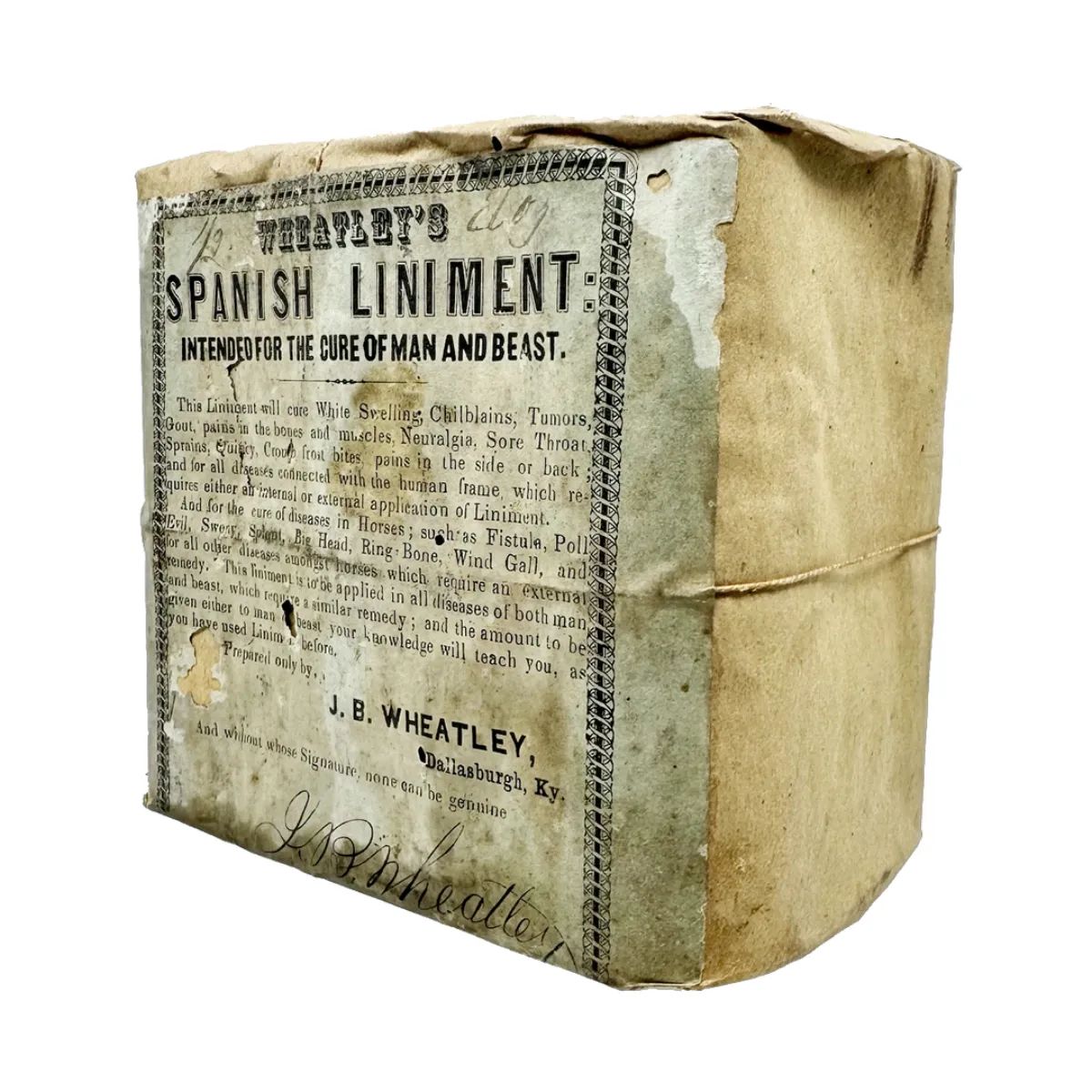 MS2333 Old-Store-Stock 1850s full case Wheatley’s Spanish Liniment
