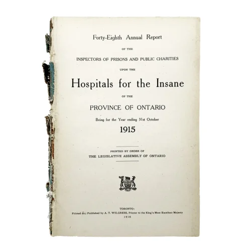 Ontario Report Hospitals for the Insane 1915