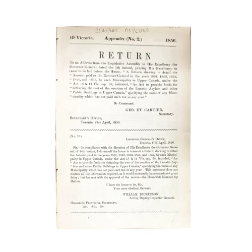 1856 Appendix 2 Commissioners Report Beauport Lunatic Asylum