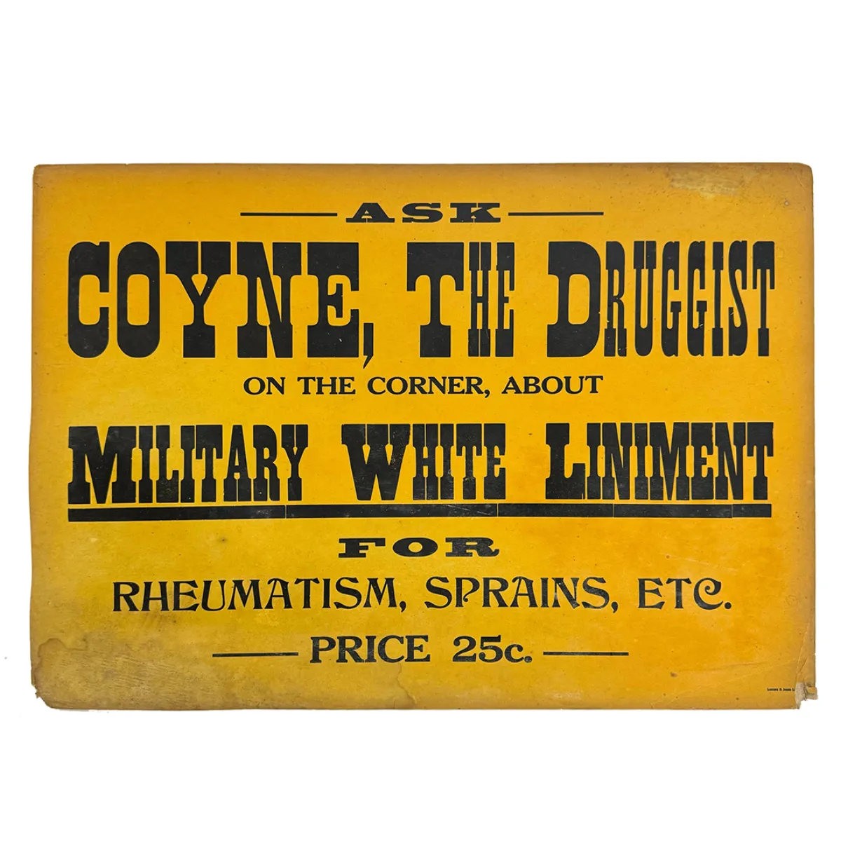 Coyne The Druggist Canadian 19th Century Advertising Poster