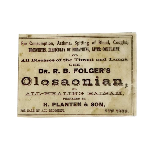 Mid 19th Century Medicine Advertising Insert