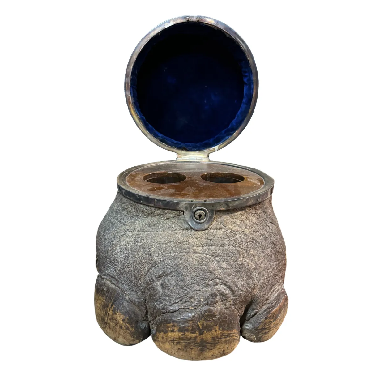 19th Century Elephant Foot Military Campaign Liquor Cabinet