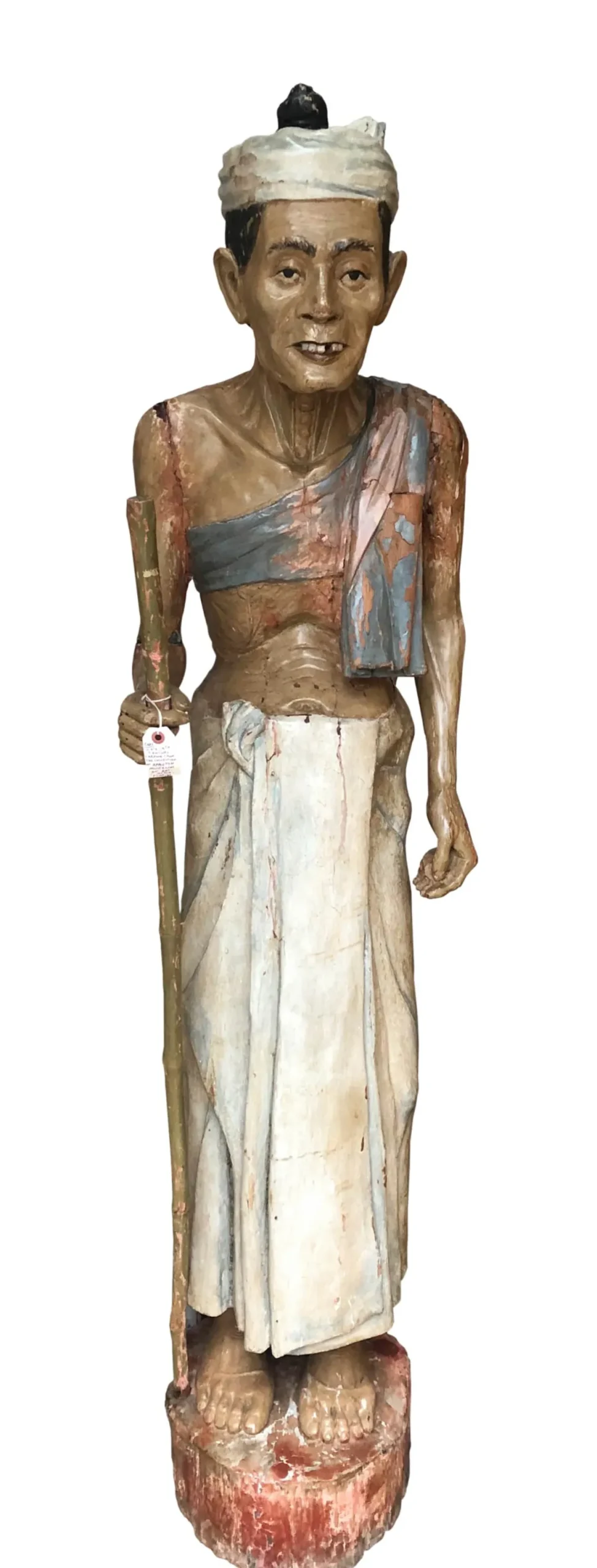 OC017-Seminole-Full-Front Full Standing 19th Century Wooden Folk Art Carving