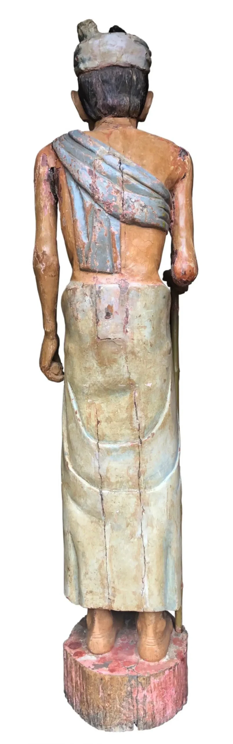 OC017-Seminole-Full-back-scaled Full Standing 19th Century Wooden Folk Art Carving