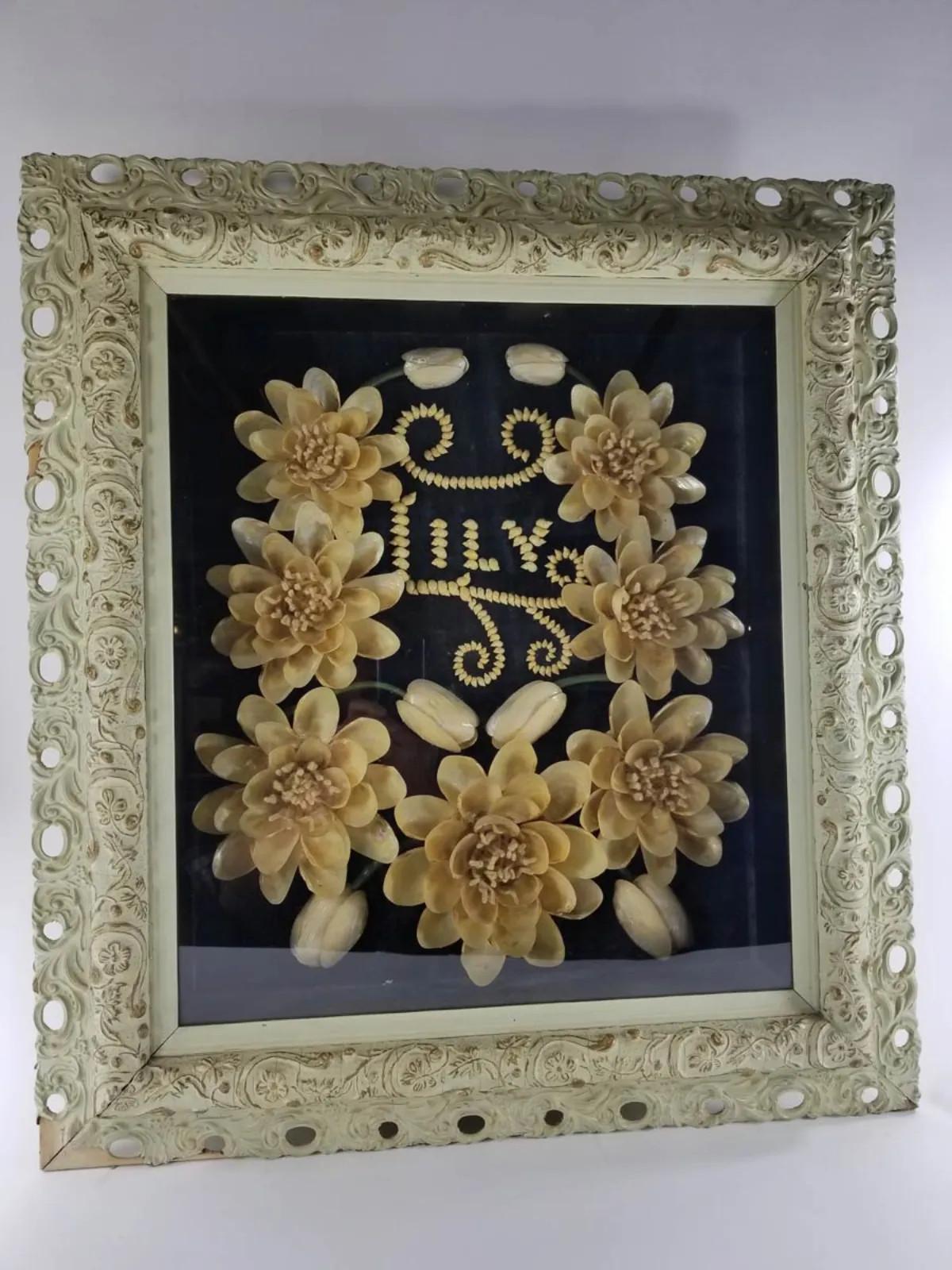 19th Century Framed Memorial Shell Art