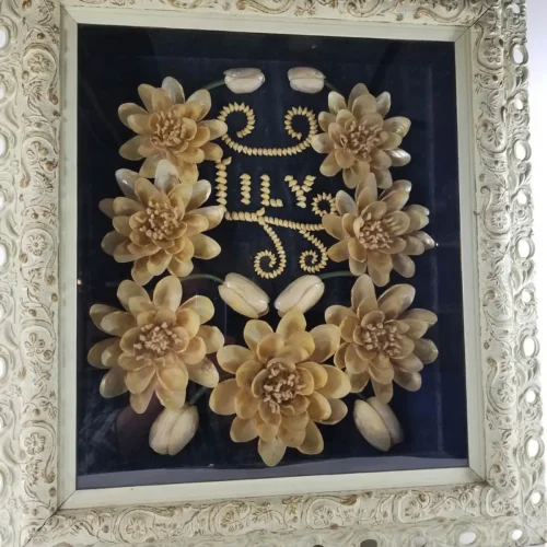 OC018-20190406_110657 19th Century Framed Memorial Shell Art
