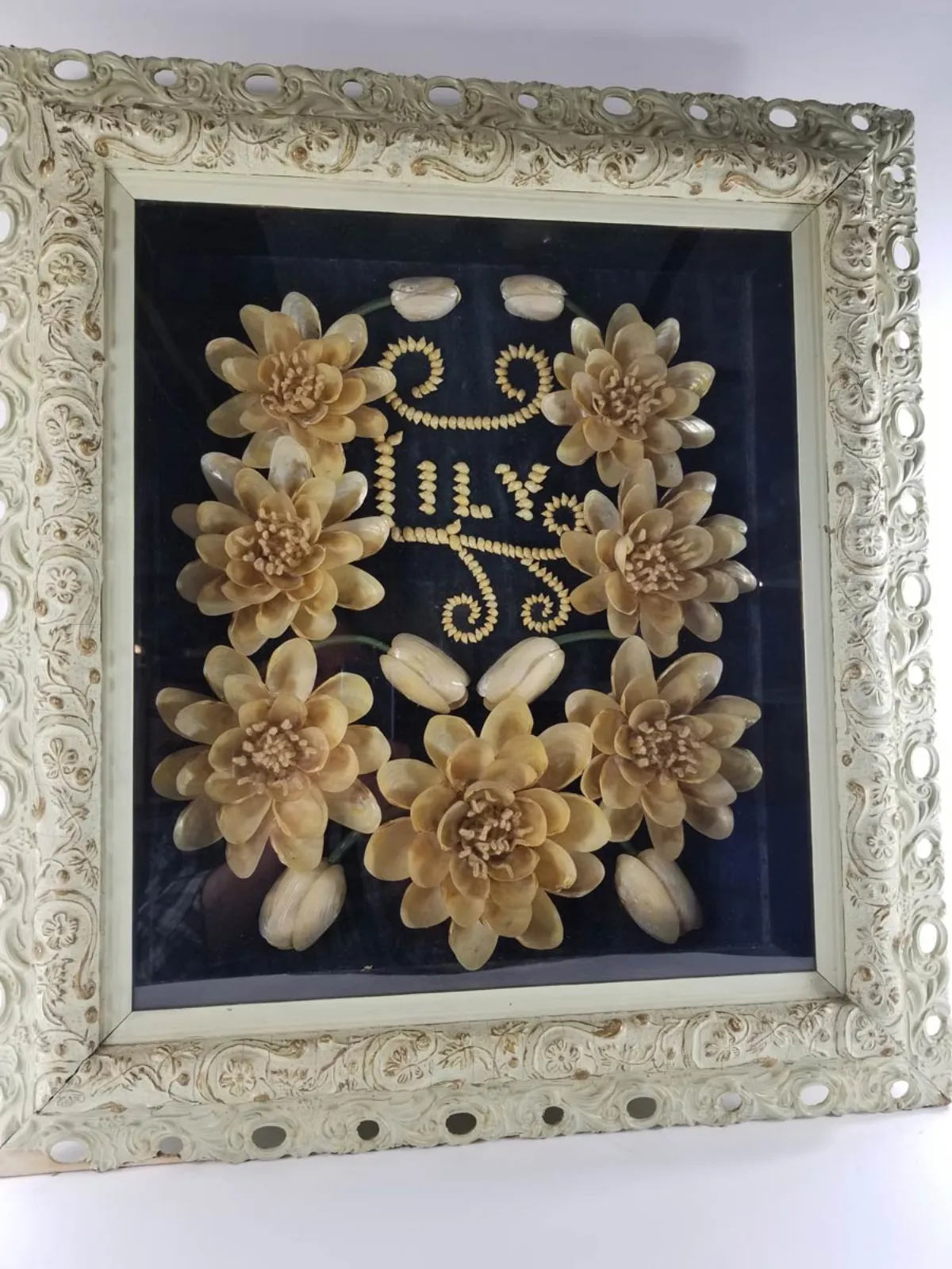 19th Century Framed Memorial Shell Art
