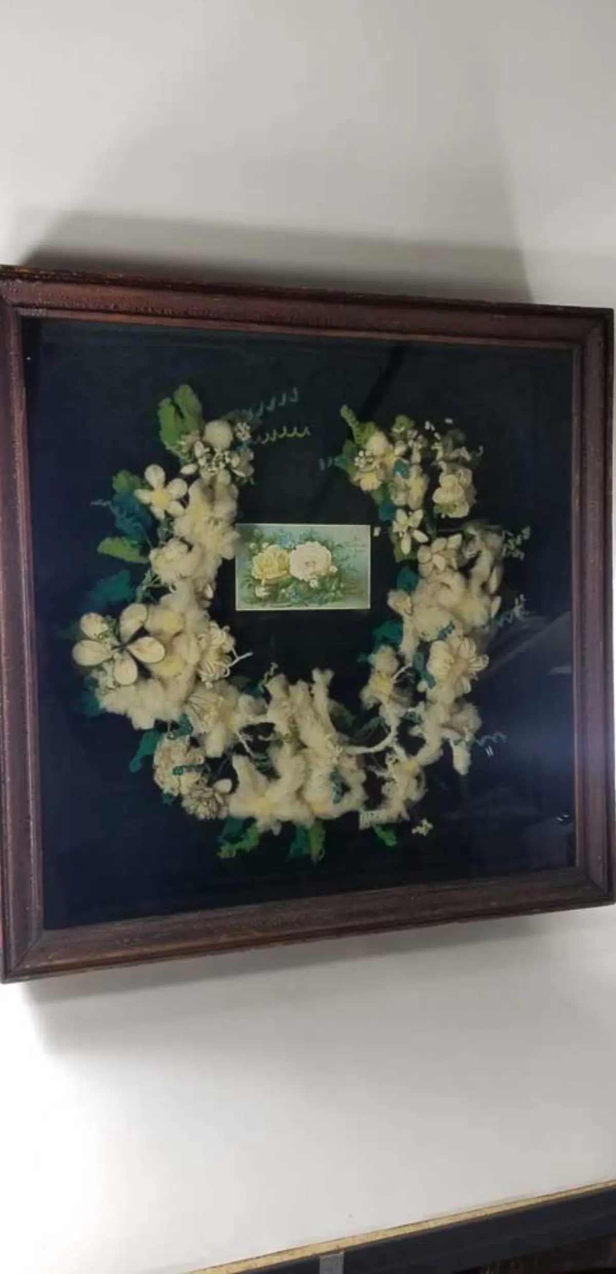 19th Century Shadowbox Wreath Art