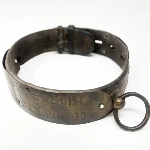 19th Century European Dog Collar Lock and Key