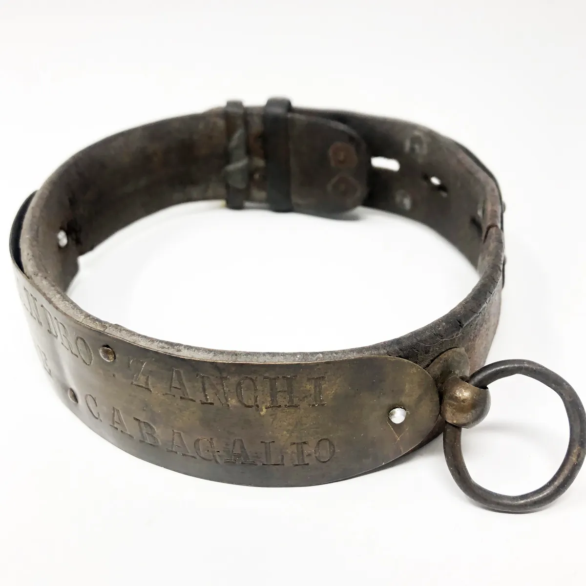 19th Century European Dog Collar Lock and Key