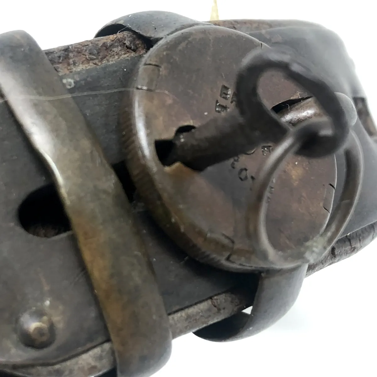 19th Century European Dog Collar Lock and Key