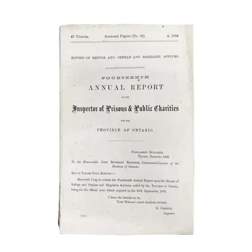 Antique Disbound Ontario Government Prison Reports 1883