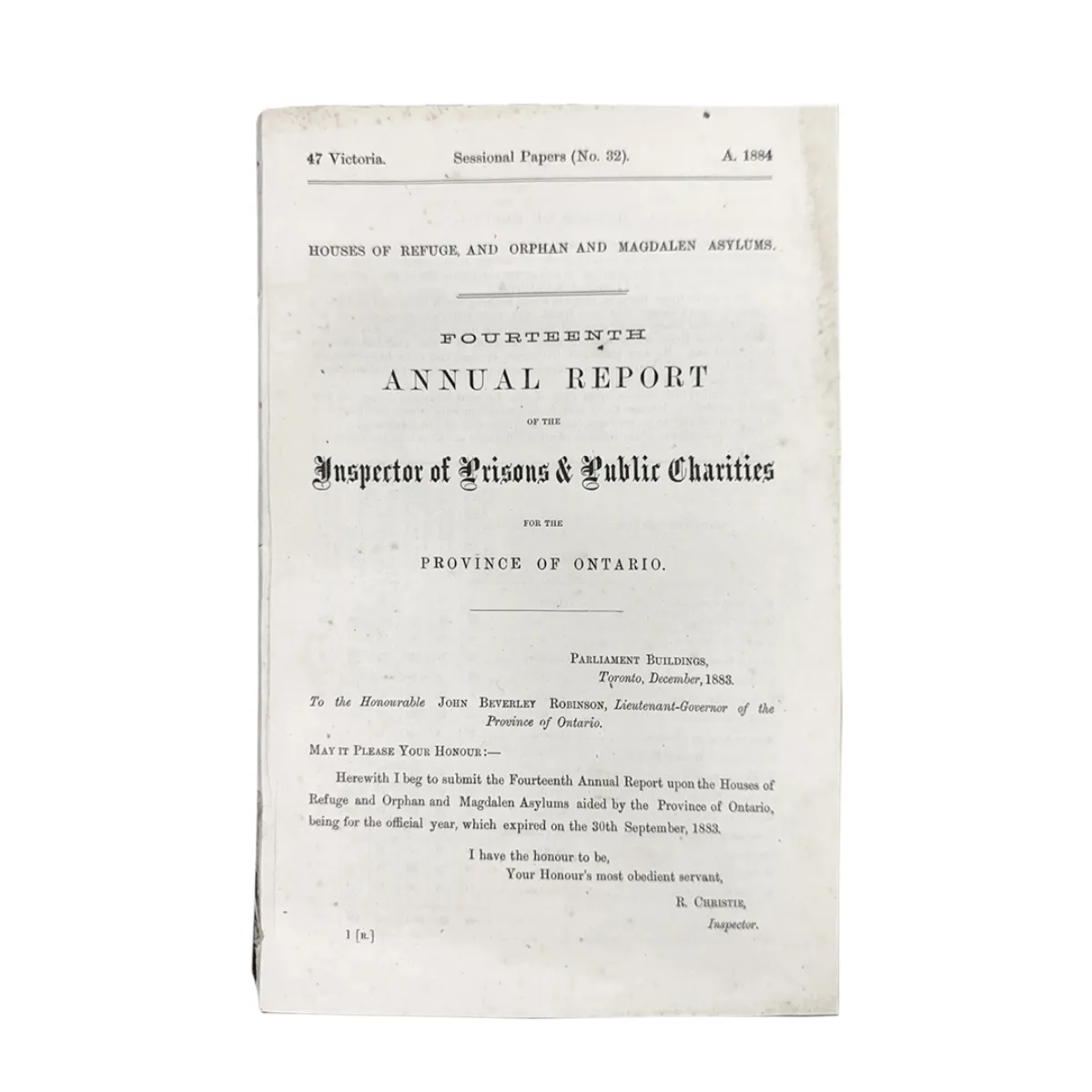 Antique Disbound Ontario Government Prison Reports 1883
