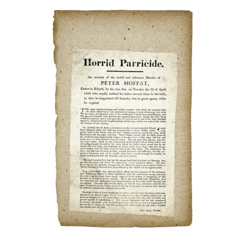 TC0211 1822 Broadside Horrid Parricide Inhumane Murder Escaped