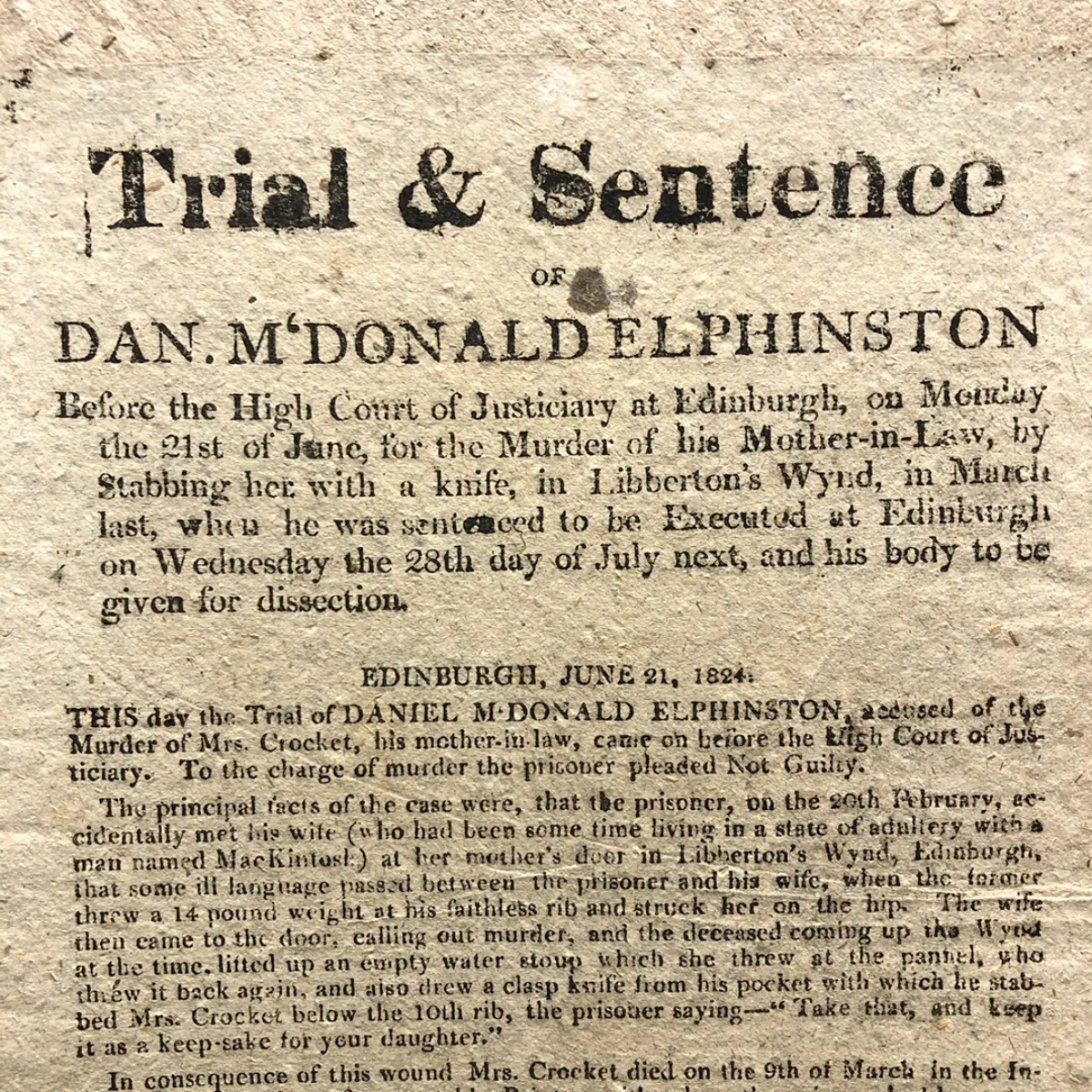 TC0232 1824 Broadside Execution and Dissection of Body