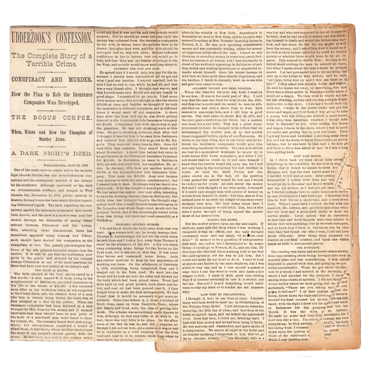 1873 True Crime Pulp Tragic Murder Conspiracy and Execution