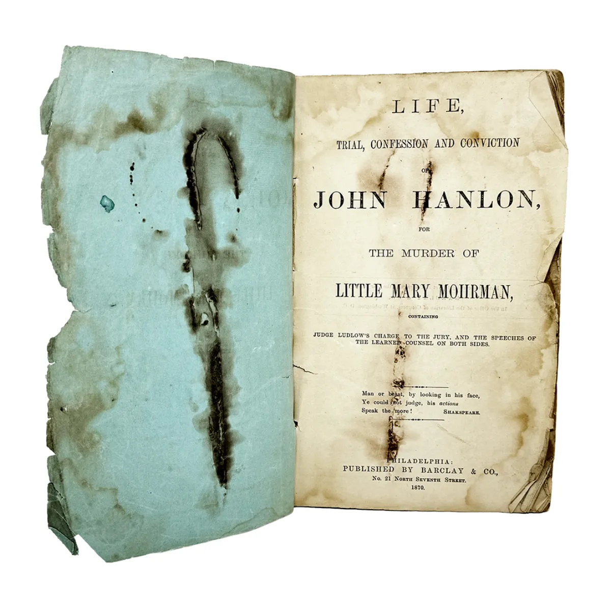 1870 True Crime Pulp Little Mary Mohrman Murdered