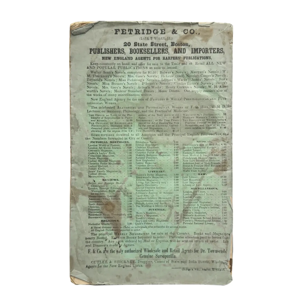 1849 True Crime Pulp Murder Trial for the Prof in Medical College