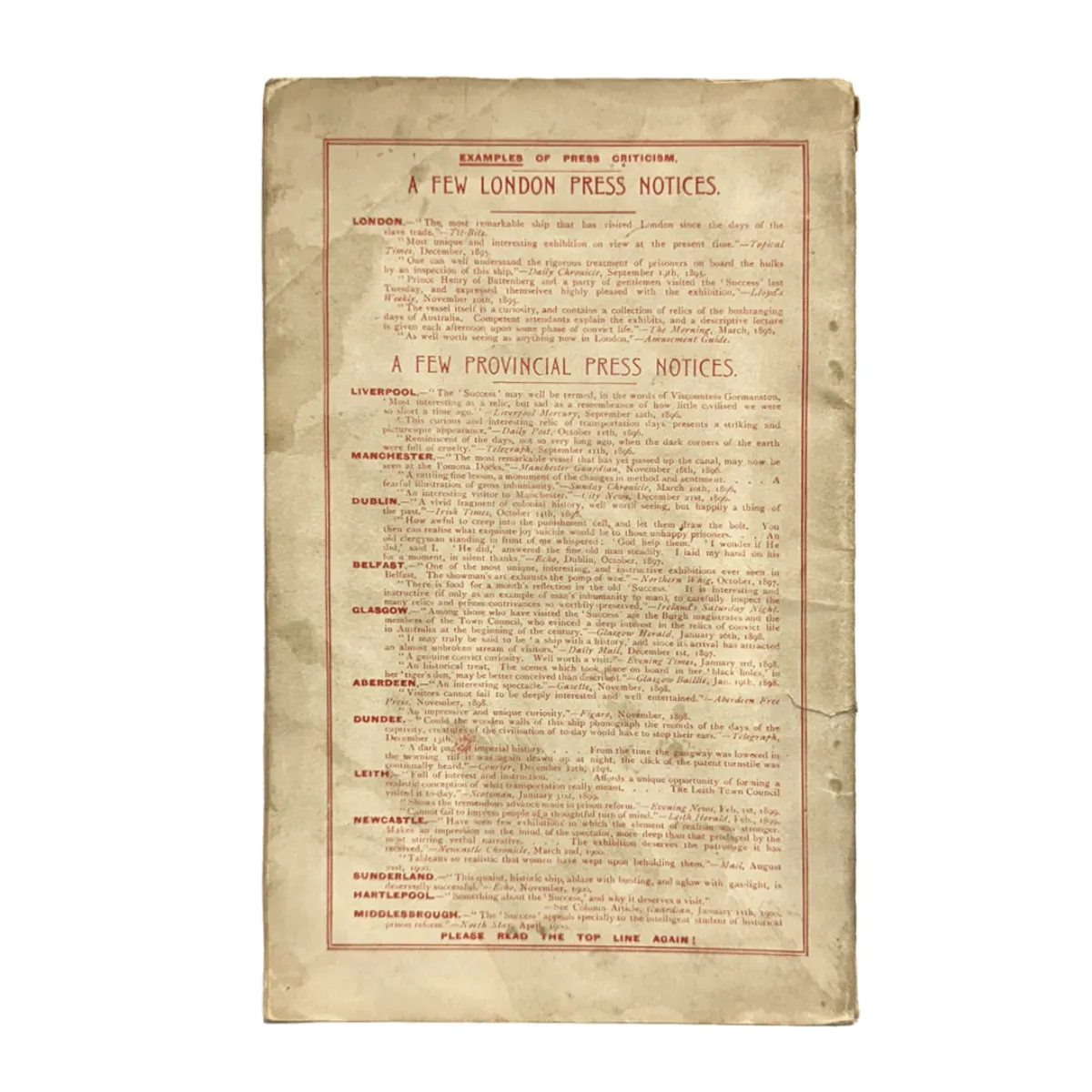 TC0352 Scarce Publication The History of the Success and the Success Prisoners
