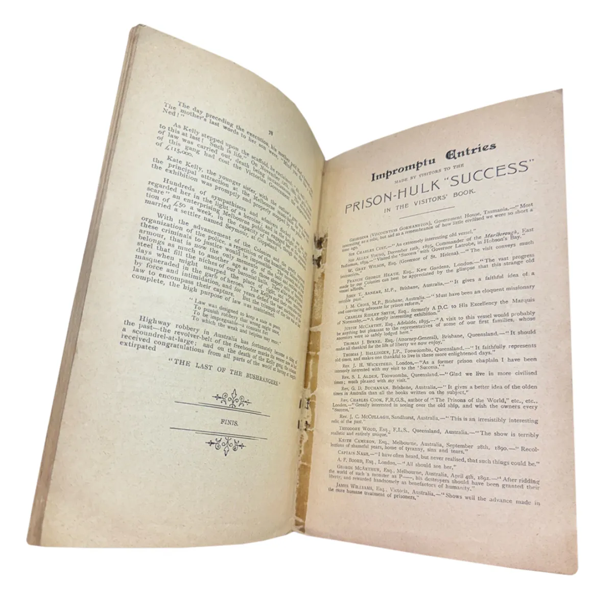 TC0354 Scarce Publication The History of the Success and the Success Prisoners