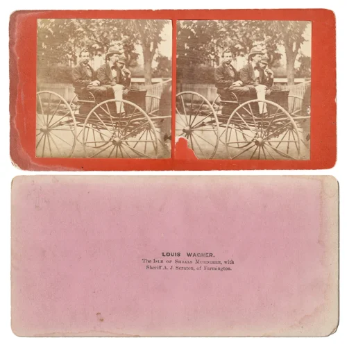 Original 1875 Stereoview of Louis Wagner Convicted Axe Murderer Prior to the Gallows