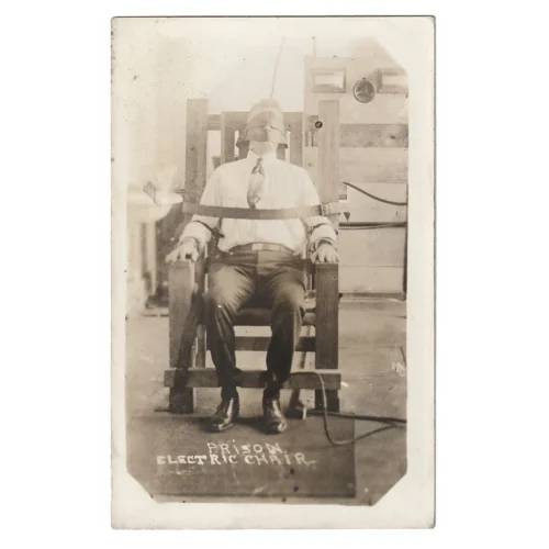 Early 1900s Prison Electric Chair Real Photo Postcard