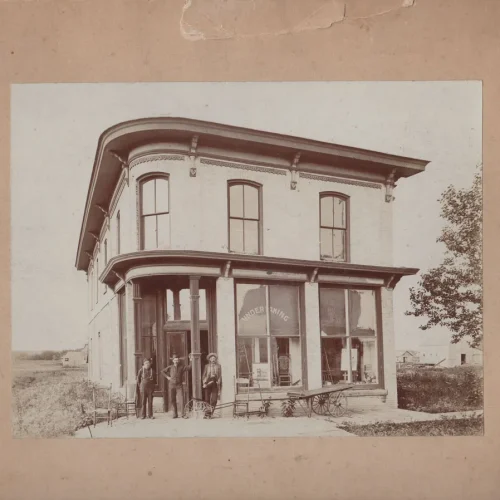 Large Format 19th century photograph undertakers shop