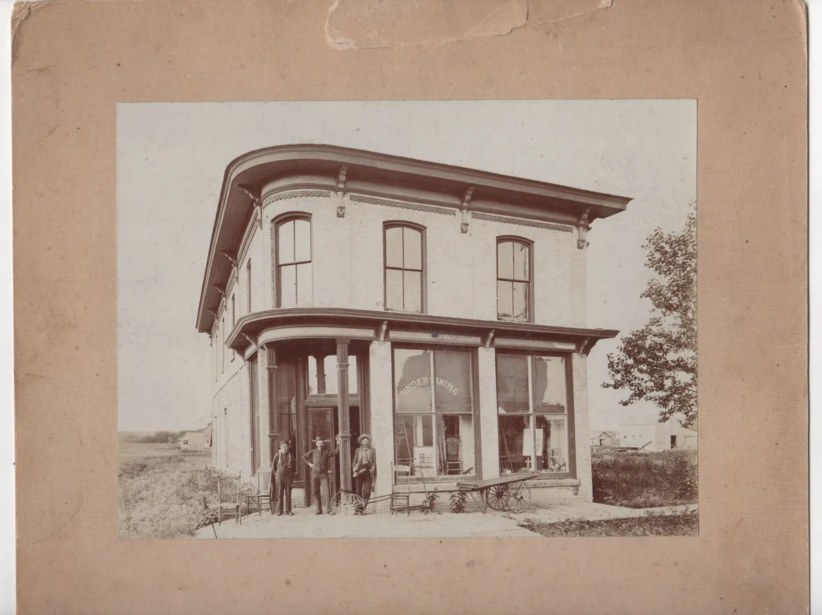 Large Format 19th century photograph undertakers shop