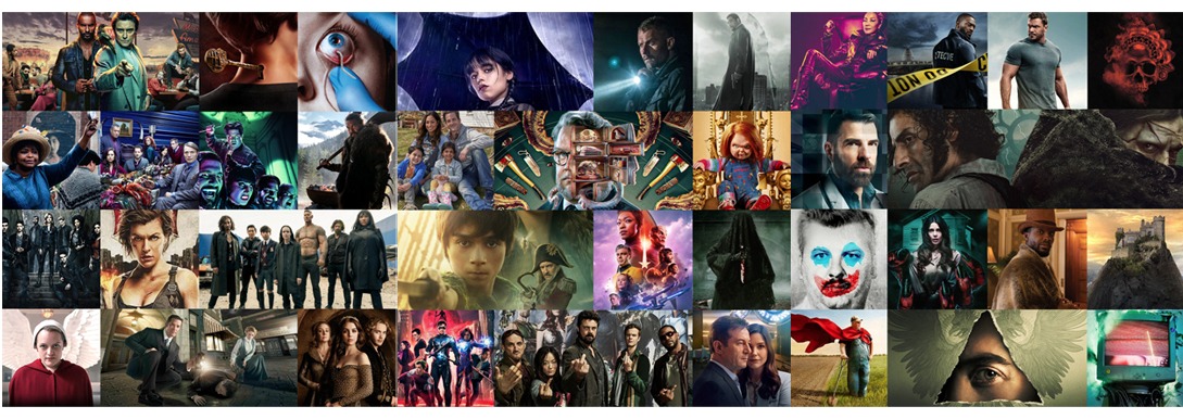 A grid of film and television productions the Cabinet has supplied props to